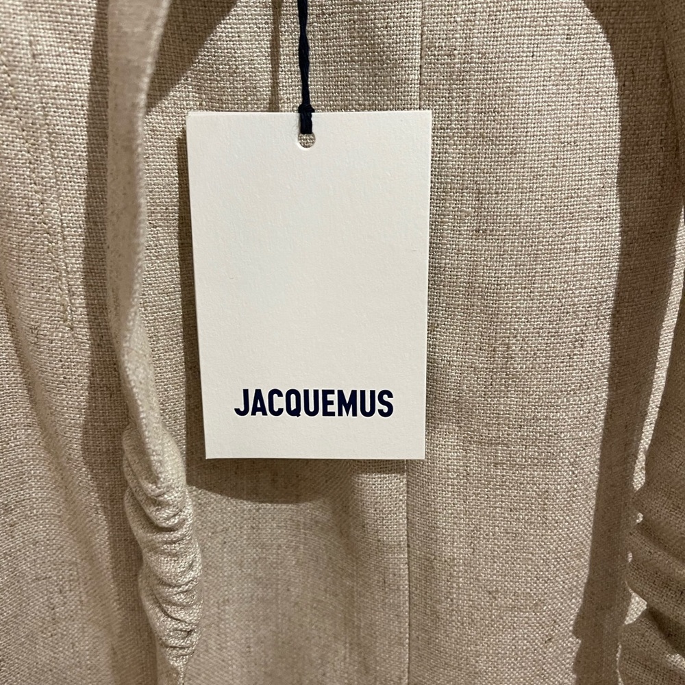 Jacquemus La Jupe Valerie Sand pencil linen midi skirt - Picture 9 of 9